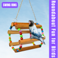 Parrot Toys, Bird Toys, Cage Accessories for Birds – 8-in-1 Bird Toys Set with Parrot Swing, Parrot Ladder, Bird Toys for Parrot, Bird Toys Pack, Bird Toys Wooden Ladder, Parrot Swing Ladder for Budgies, Lovebirds, Cockatiels, Finches. 