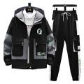Aybeez- Stylish Printed Front Two Pocket Hooded Tracksuit For Men. 