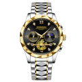 Bimpon's new series of multifunctional quartz watches versatile trend watches six-hand chronograph casual men's tungsten steel color. 