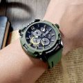 Megir brand fashion business, large dial, timepiece, sports, silicone, date, quartz men's watch. 
