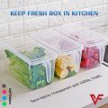 Pack of 3 Fridge Organizer Fresh Spacer Layer Storage Rack Drawer Basket Refrigerator Pull-out Drawers Fridge Freezer Storage Organizer Box with Lid and Handle Door Freezer Container Box Kitchen Organizer Plastic Basket Fruits Vegetable Basket. 