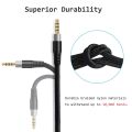 Braided Replacement Cable Extension Cord With Volume Control Mic Mute For Kingston HyperX Cloud Alpha Mix Gaming Headsets. 