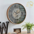 Vintage Bronze Gold Metal Wall Clock. 