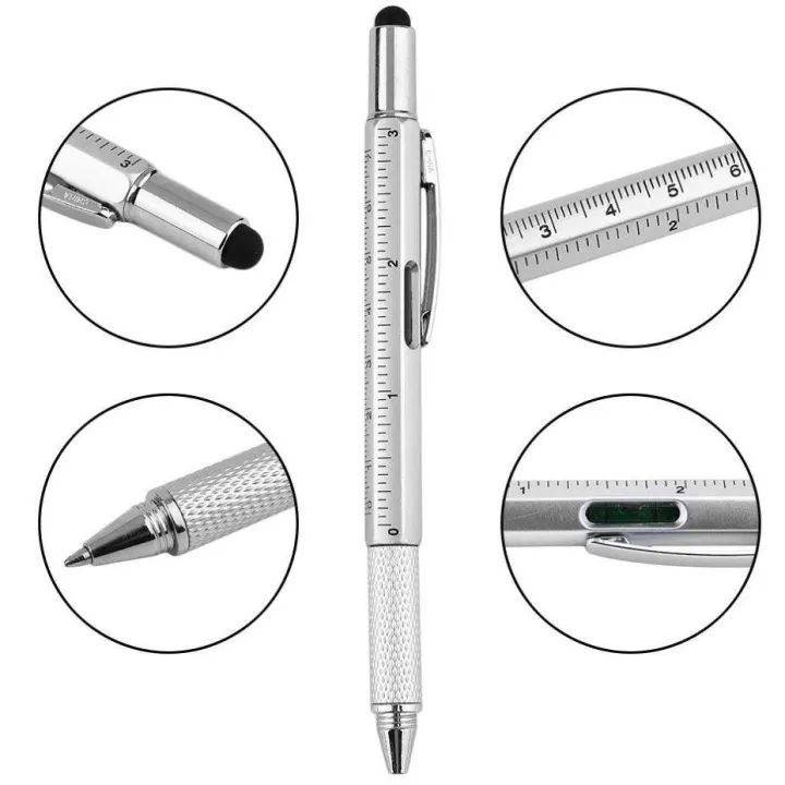 7%20in%201%20Multifunctional%20Touch%20Screen%20Stylus%20Ballpoint%20Pen%20with%20Screwdriver%20Spirit%20Level%20Scale%20Ruler%20Full%20Metal%20-%20Image%203