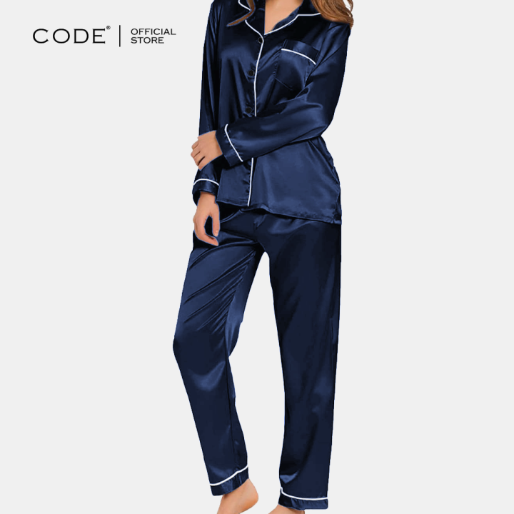 Code%20Plain%20Silk%20Night%20Suit%20For%20Women%20Silk%20Night%20Dress%20For%20Girls%20Silk%20Sleepwear%20For%20Women%20Silk%20Night%20Wear%20For%20Women%20Pjs%20For%20Women%20-%20Image%205