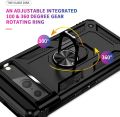 Google Pixel 7 Back Case Cover Heavy Armor Shockproof Case With Magnetic Ring Holder (Random Colors). 