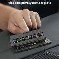 Mirage Flip Design Temporary Parking Plate Foldable Aluminum Alloy Phone Number Card for Privacy Protection Convenient Temporary Parking Gadget. 