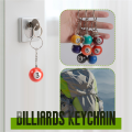 Colorful Billiard Ball Keychain Set 16 Pcs, Key Chain Balls Eightball Billar Billiards Chains Accessories. 