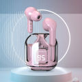Air 31 Earbuds Wireless Crystal Transparent Bluetooth 5.3 Ear buds Wireless Headset Transparent Charging Case Heavy Bass Stereo Earphones Noise Reduction Sports Headset with Microphone Waterproof Headphone LED Digital Display Black/White/Green. 