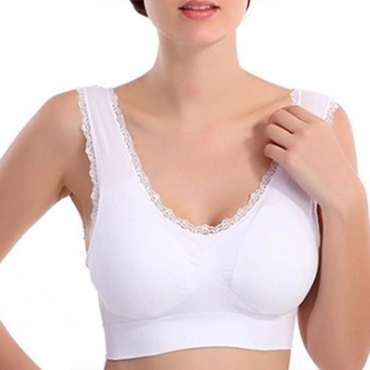 Women Lace Trim Bra Crop Underwear