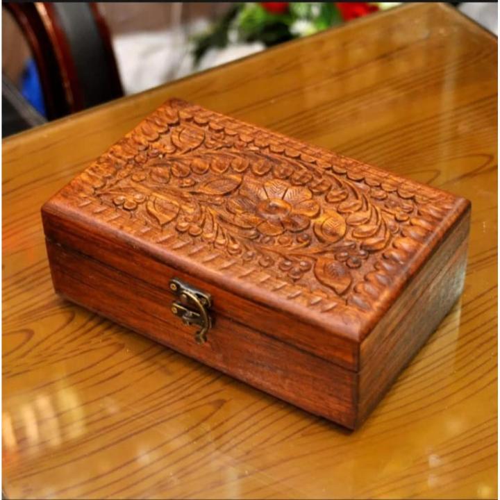 Wooden jewellery box 4.6" & 5x8" Handicraft