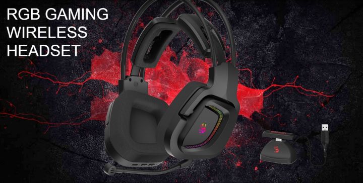 Bloody MR-575 RGB Gaming Wireless Headset - Black, 100 % Original with High Packaging Material
