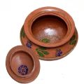 Clay Handi (Mitti Ki Handi) With Lid glazed (Large) for cooking| Clay Crockery Pots | Earthen Crockery Pots | Terracotta Crockery Pots. 
