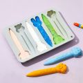 4 Pack Assorted Crayon Mold Cavities 3D Crayon Silicone Mold Triangle Crayon Mold Silicone Chocolate Making Mold. 