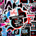 50 Tik Tok TikTok logo graffiti stickers, luggage cases, computers, mobile phones, refrigerators, personalized waterproof stickers. 
