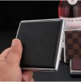 Cigarette box | cigarette case for man | 20 pcs Pouch Case Double-sided Holder Container | Leather & Metal Box | stove gas | gas stove. 
