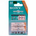 Pack of 2 - 100% Original Sony Japan Cycle Energy Rechargeable Cell Rechargeable Battery 1.2V 4600 mAh AA Size Double A. 