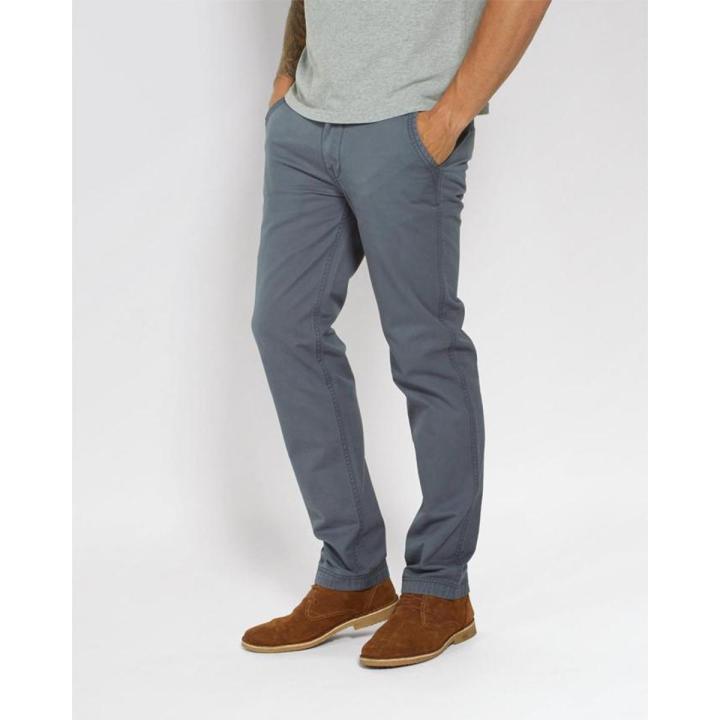 Grey Cotton Chino Slim Fit For Men
