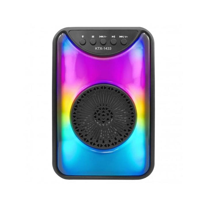 KTX 1433 RGB PORTABLE WIRELESS BLUETOOTH RECHARGABLE SPEAKER FM RADIO USB & SD CARD