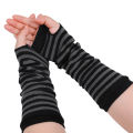 【Qian poem li Store】Cool Street Anime Dark Ninja Style Arm Fashion Cosplay Ninja Knitted Half-Finger Sleeves. 