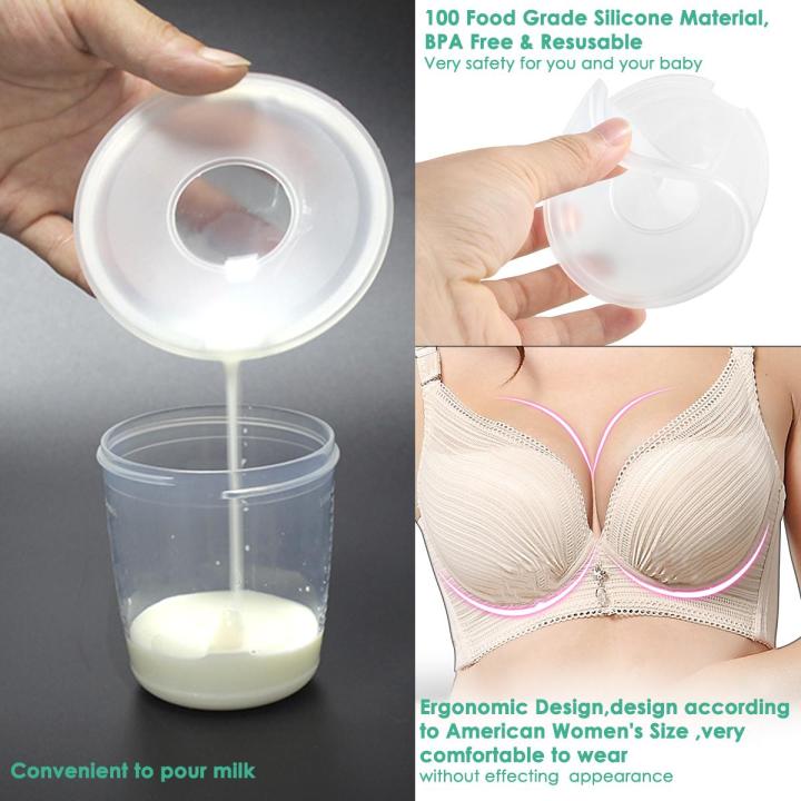 [ALLGOOD]2Pcs Breast Milk Collector Flexible Silicone Food Grade Breast Milk Saver Milk Collection Nursing Cups for Breastfeeding Mothers