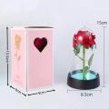 Lifelong Artificial Rose Unique Foil with Acrylic Cover Eternal Flower LED Decorative Foil Rose for Wedding Birthday Party. 