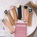 Love Straight Phone Line Hair Rope Women High Elasticity Durable Tie Ponytail Rubber Band Premium Feeling Headband Hair Decoration Leather Sleeve. 