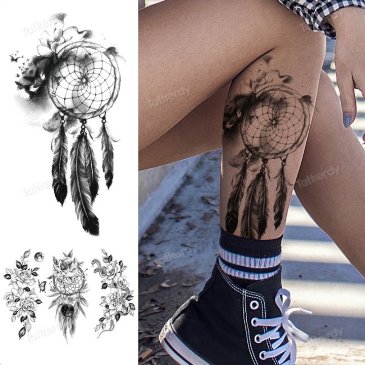 【Good-Love Store】fake tattoo leg sleeve armband tattoo dreamcatcher mandala angel wings henna lace tattoo indian y art
