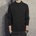 Mock Neck Sweater Men's Korean Style2023New Thickened Knitting Men's Winter Trendy Warm Top Sweater Trendy. 