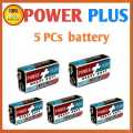 Pack Of 5- Long Lasting 9V Battery Model: 6F22. 