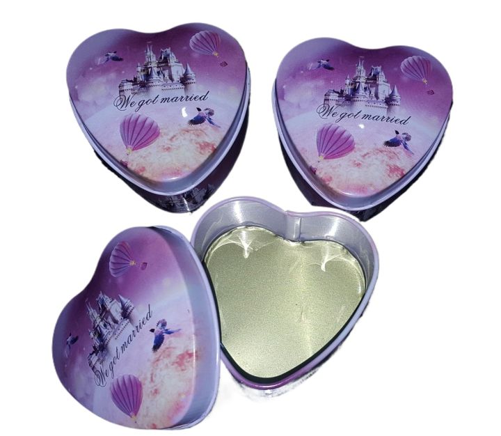1 Piece - Accessories Mini Storage Box - Heart Shaped Gift Box (We Got Married) Small Steel Box