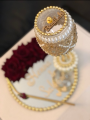 Luxury Handmade Personalised Gold Doodh Pilai Glass Set With Glass Tray and Straw | Golden Dhoodh Palai Glass | Wedding Glass. 