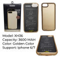 i phone power bank Portable Charging Case For iphone  7/ 6/ xh-36 3600mAh. 