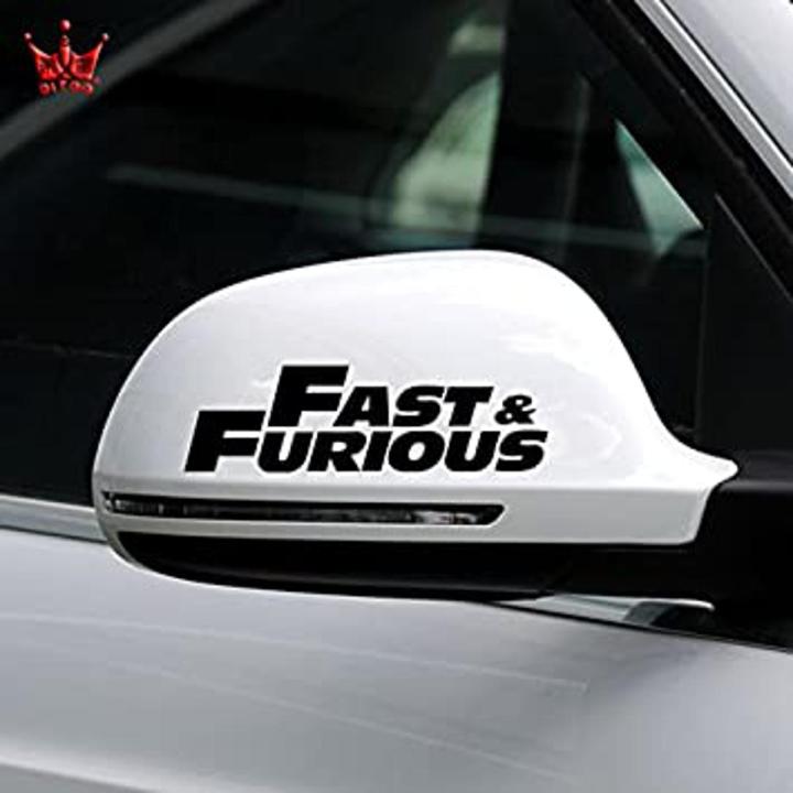 2 x Fast and furious car side mirror sticker stickers for cars laptops decor