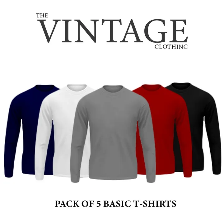 The%20Vintage%20Clothing%20Pack%20of%205%20basic%20premium%20full%20sleeves%20T%20shirts%20-%20Image%202