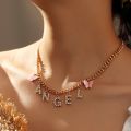 Cute Choker Necklace For Women Girls Baby Honey Angel Crystal Letters Pendant Chain Collar Necklace Trendy Jewelry. 