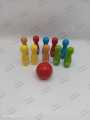Colorful Wooden Bowling Ball Game Indoor Bowling Set 10 Pins 1 Ball Family Fun Party Game Sport Kids Development. 