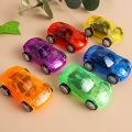 Mini Creative Pull Back Transparent Fast Cars Model Plastic Wind Up Toy. 