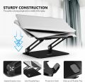BoYata Laptop Stand, Adjustable Ergonomic Laptop Holder, Aluminium Alloy Notebook Stand Compatible for MacBook Pro/Air, Déll XPS, Lenovo, Samsung Laptops Up to 17 inches-Black. 