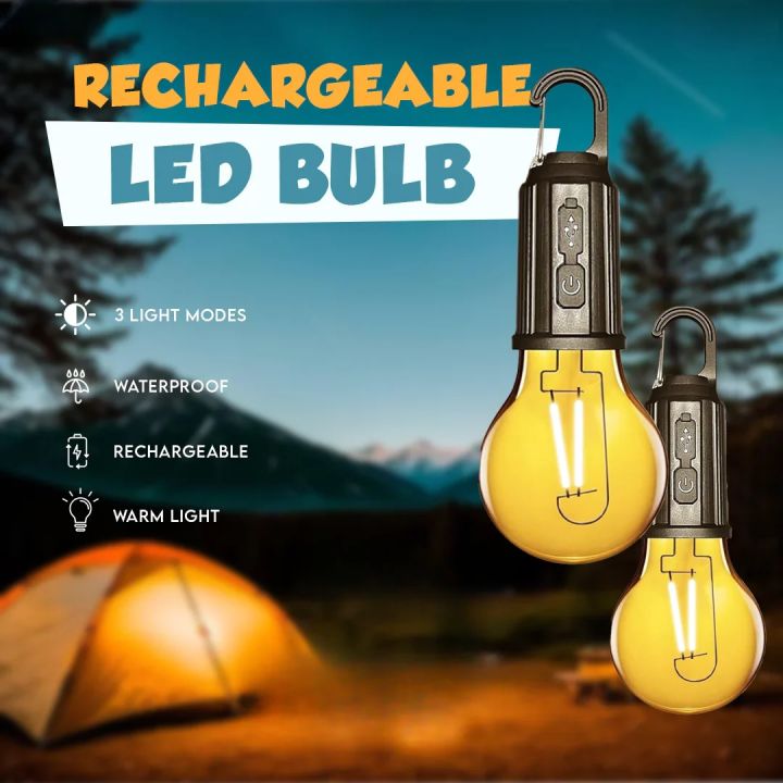 LED Camping Light Type-C USB Rechargeable Waterproof 400mAh 100LM