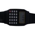 MA Students Calculator Digital Watch Solid Color Silicone Calculator Wrist Watch-black. 