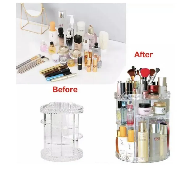 360%20Degree%20Rotating%20Makeup%20Storage%20Rack%20Height%20Adjustable%20Cosmetics%20Organizer%20Assembly%20Skin%20Care%20Holder%20Bathroom%20Display%20Case%20-%20Image%205