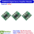 3pcs PAM8403 Mini Digital Stereo Amplifier Module 3W+3W Class D Audio Board by Electrica. 