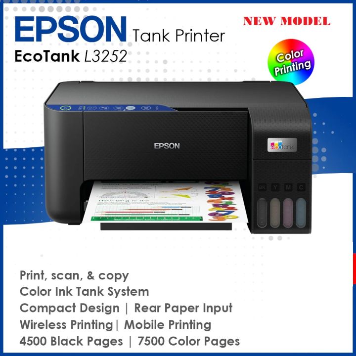 Epson EcoTank L3252 Wi-Fi All-in-One Ink Tank Printer NEW MODEL BY ...