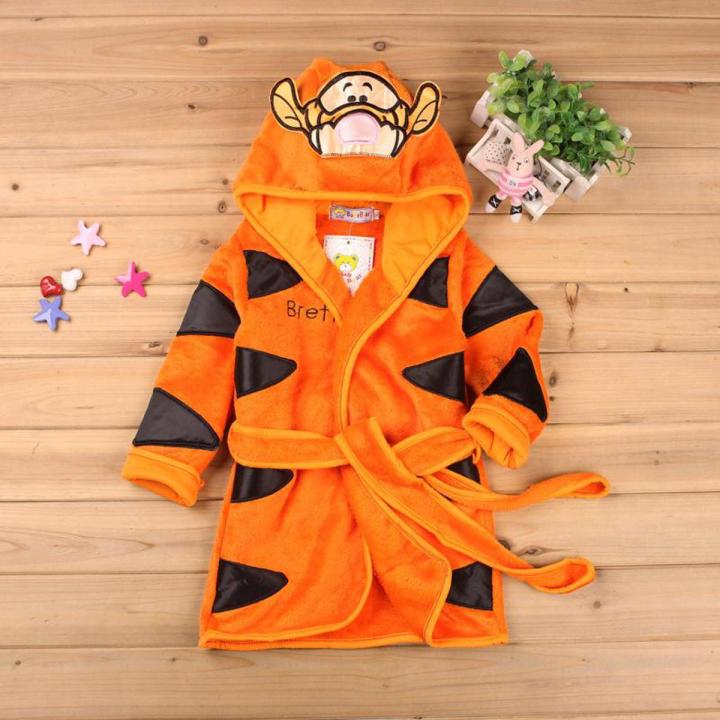 【ALLGOOD】Boy Girl Bathrobe Children'S Cartoon Bathrobe 2 Color Home Robe  Baby Girl Clothes Kids Fortnite Toddler Skirt Shorts  Panda Spiderman