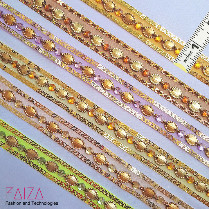 1 Yard/Gaz Fancy Sequin Stone and Crystal Work Attractive Organza/Tissue  Lace - Versatile Lace for Clothes, Lace for Dresses, Kurti, Dupatta,  Front-Back Ghera, and Borders | Daraz.pk