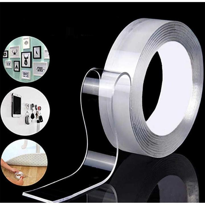 KS 1 Pcs Double Sided Tape, 2.5M , Transparent, Double Sided Tape for Walls, Double Sided Adhesive Tape, Mounting Tape, Adhesive Tape, Two Sided Tape, Double Stick Tape, Double Face Tape