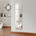 6 Pcs Mirror Wall Stickers Plastic Square Self Adhesive Mirror Tiles. 
