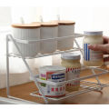 Stainless Steel 2-Layer Spice Rack Stand, Multipurpose Kitchen Organizer for Jars & Shampoo. 