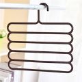 Anti-Slip Magic Multiple Layer Trousers Hanger Multifunction Pants Closet Belt Holder Rack S-Type 5 Layers Saving Space. 